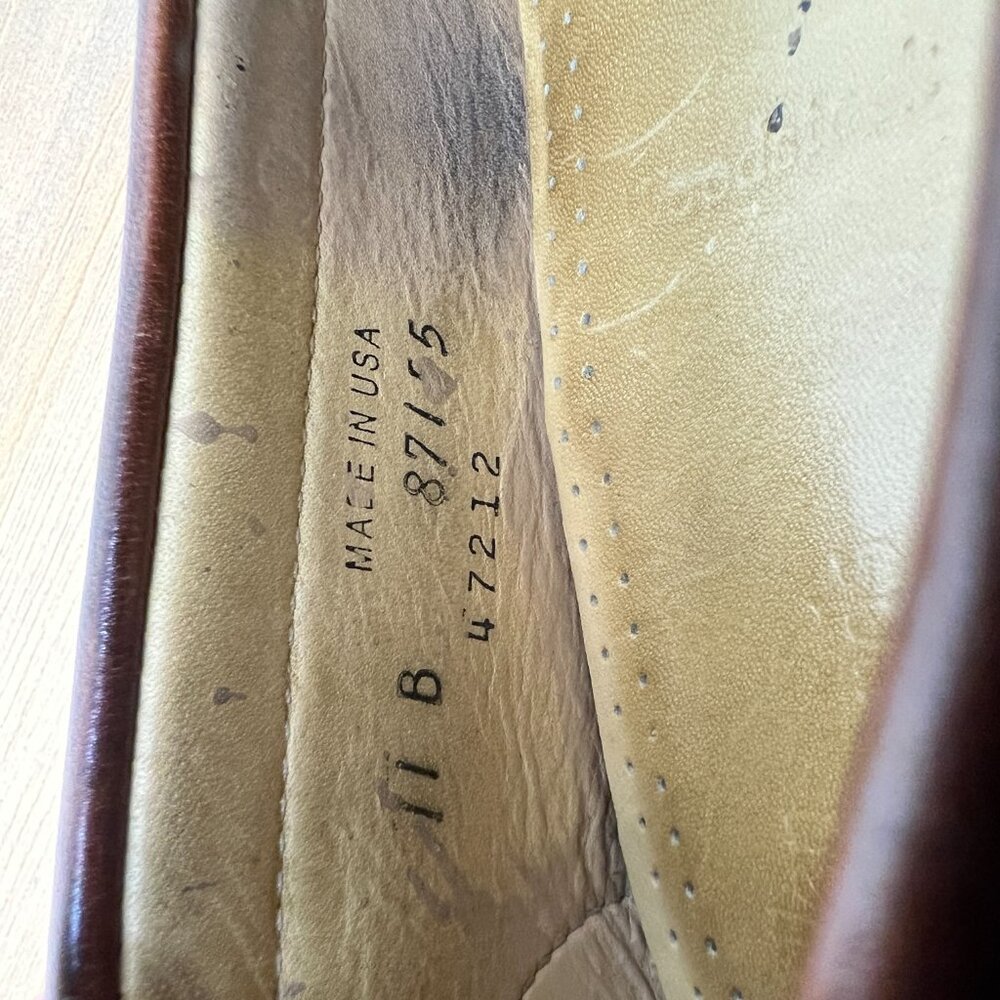 Allen Edmonds Woodstock Loafers Kiltie Braided Tassel Mens 11 B USA Slip On Blk - Picture 13 of 16